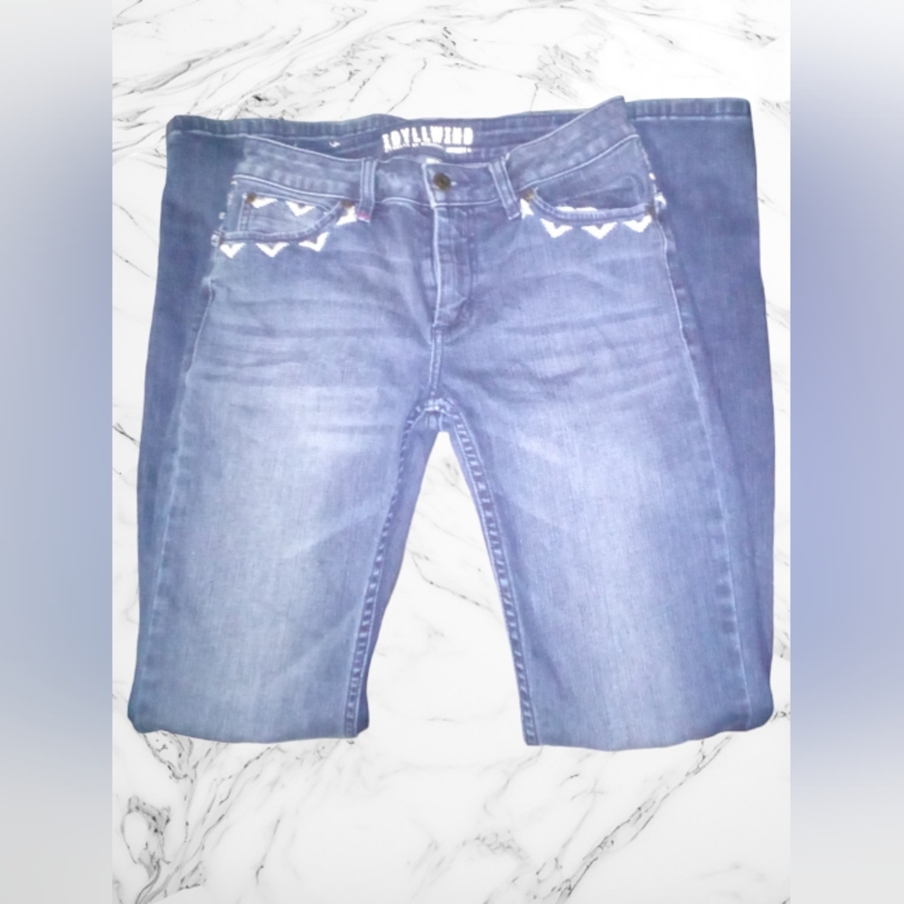 "IdyllWind" Medium Wash Denim Stretchy Boot Cut Blue Jeans